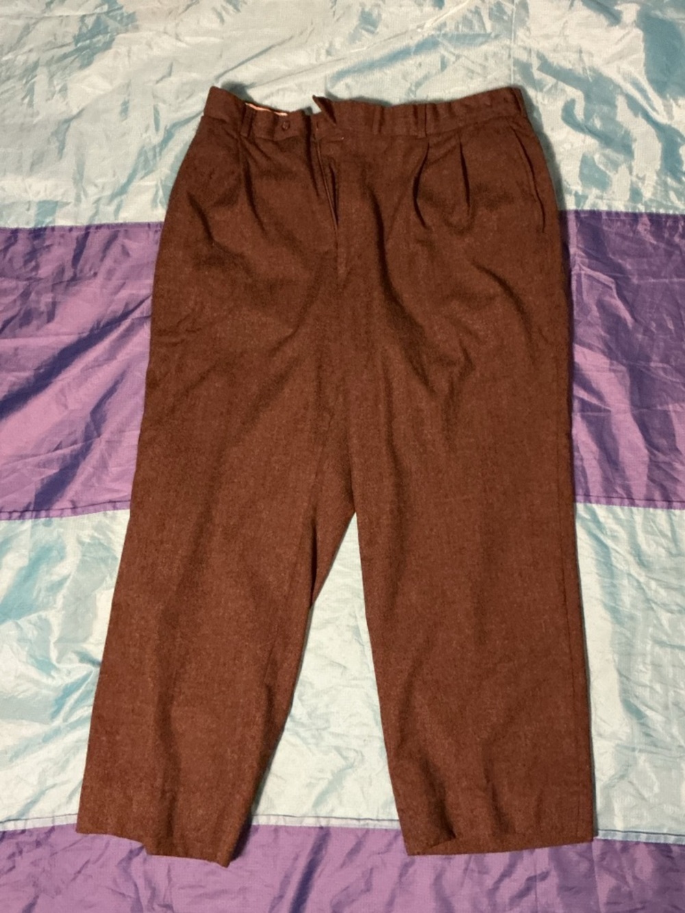 Men's Brown Dress Pants – Classic Pleated Tailored Trousers